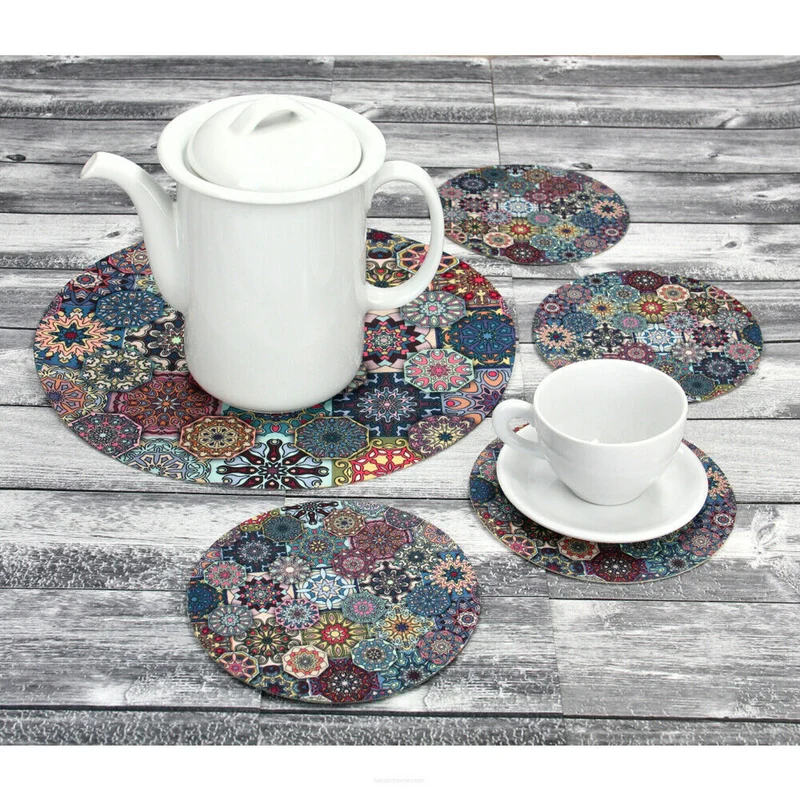 Rund filtbordsunderlägg set 1 + 4 - VALENCIA