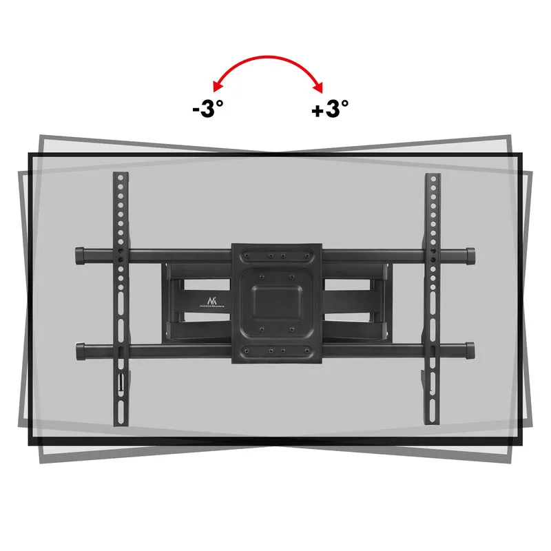 Maclean TV-fäste, max VESA 600x400, 32-85", 60kg, horisontell och vertikal vinkeljustering, profil 65-390mm, svart, MC-789