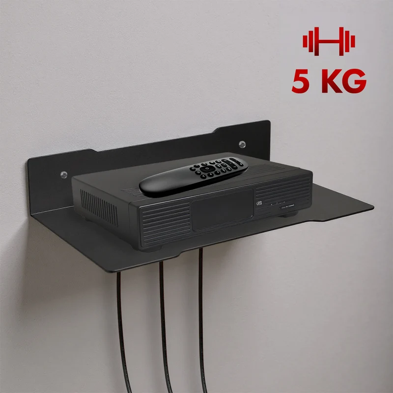 Maclean vägghylla för avkodare, enkel, max. 5kg, stål, MC-122
