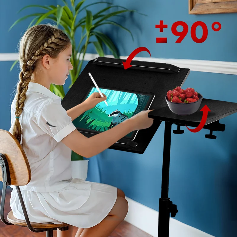 Mobilt skrivbordsstativ Maclean, svart, höjdjusterbart 59-89cm, max. 30kg , MC-121 B