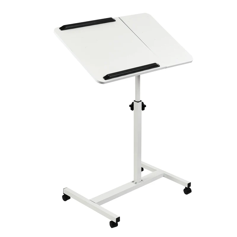 Mobilt skrivbordsstativ Maclean, vit, höjdjusterbar 59-89cm, max. 30kg , MC-121 W