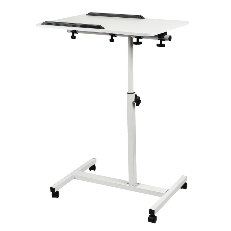 Mobilt skrivbordsstativ Maclean, vit, höjdjusterbar 59-89cm, max. 30kg , MC-121 W