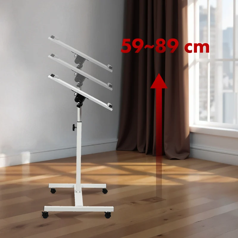 Mobilt skrivbordsstativ Maclean, vit, höjdjusterbar 59-89cm, max. 30kg , MC-121 W
