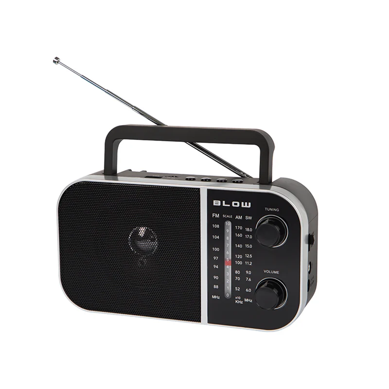 Bärbar analog radio AM/FM RA6 batteri- och nätdriven Blow