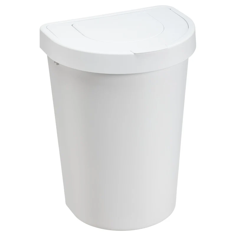 Plast Team papperskorg, gångjärnslock, vit, 25 l, Seattle Swing