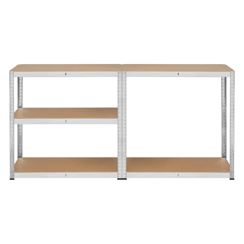 Lagerhylla i metall, 5 hyllplan, maximal belastning upp till 750 kg, 180x90x40, silverfärgad Rebel, 2 stycken