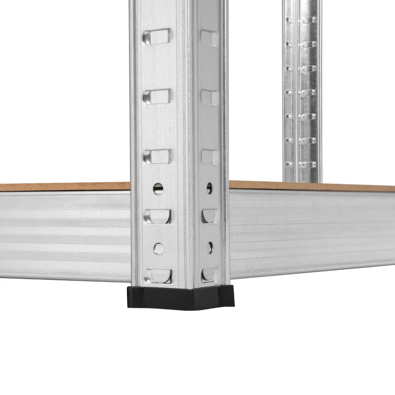 Lagerhylla i metall, 5 hyllplan, maximal belastning upp till 750 kg, 180x90x40, silverfärgad Rebel, 2 stycken