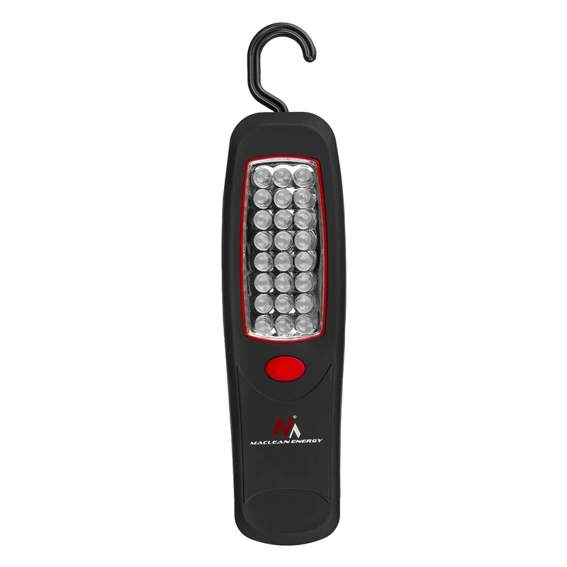 Maclean 24 LED-verkstadslampa, magnet, krok, MCE03 2 st + 6x batteri Varta Industrial LR6/AA R-06