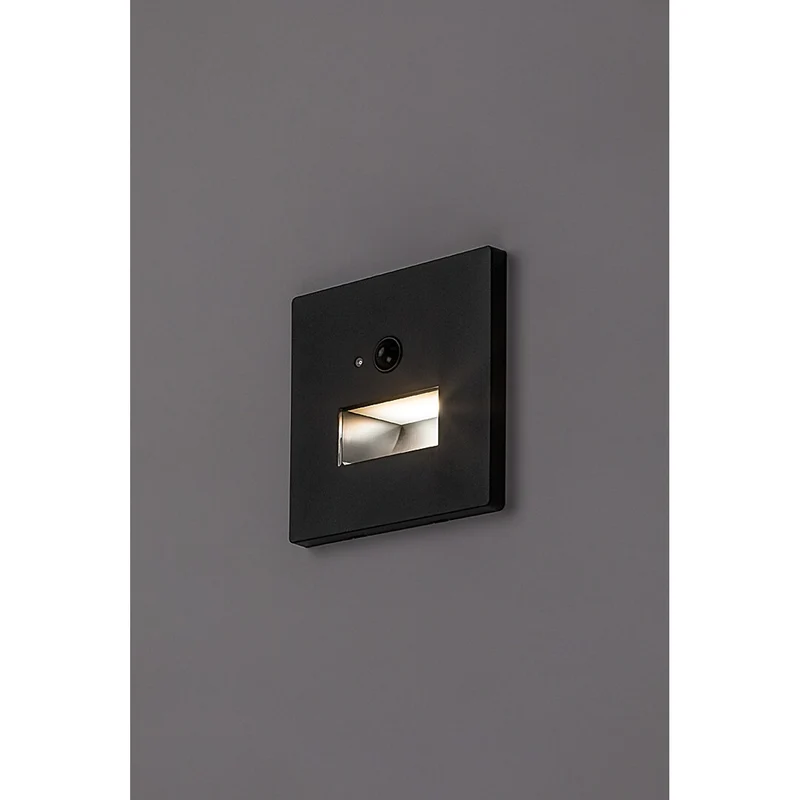 Lunca LED-lampa 1 W IP20 svart 3000, 4500, 6500 K rörelsesensor, ljussensor, 77197