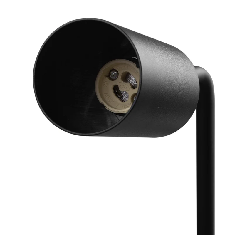 Maclean GU10 skrivbordslampa, spot, rund, GU10, med 55x90mm switch, svart, MCE370 B + LED-lampa GU10 7W Maclean Energy MCE437 WW varmvit 3000K, 220-240V~, 50/60Hz, 490lm