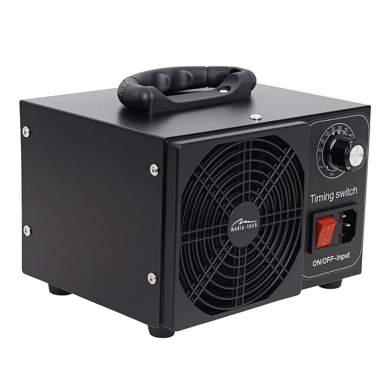 Professionell ozongenerator för desinfektion och luftrening, Mediatech, Ozonproduktion: 60 000 mg/h, TIMER, Effekt: 140 W, metallhölje
