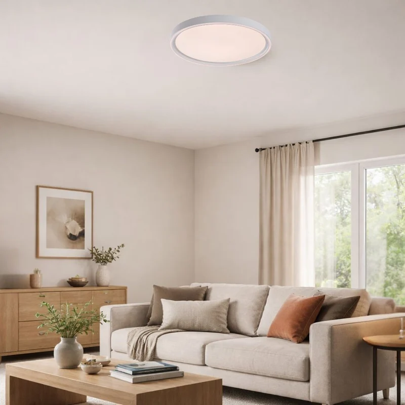 Taklampa Rabalux Zerina, 31 W, IP40, vit, 3000–6500 K, minnesfunktion, med fjärrkontroll, timerfunktion, nattlampeffekt, 75086