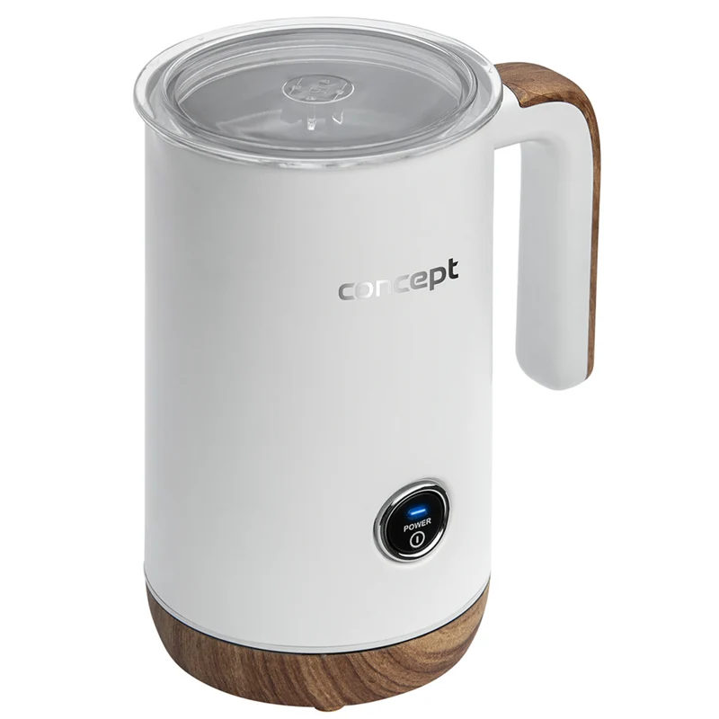 Concept Nordic NM4100 Mjölkskummare 500W Vit För Latte Cappuccino Frappe Varm Choklad 3 Lägen Rostfritt Stål