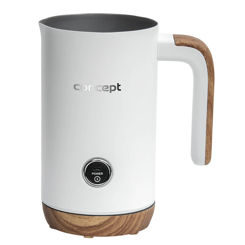 Concept Nordic NM4100 Mjölkskummare 500W Vit För Latte Cappuccino Frappe Varm Choklad 3 Lägen Rostfritt Stål