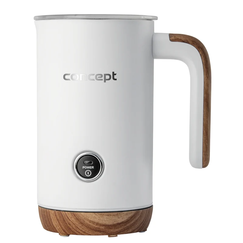 Concept Nordic NM4100 Mjölkskummare 500W Vit För Latte Cappuccino Frappe Varm Choklad 3 Lägen Rostfritt Stål