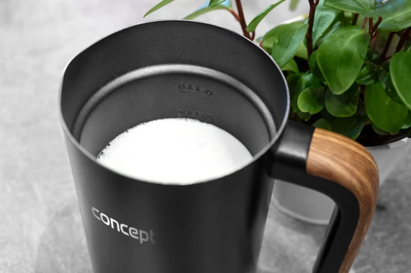 Concept Nordic NM4101 Mjölkskummare 500W Svart För Latte Cappuccino Frappe Varm Choklad 3 Lägen Rostfritt Stål