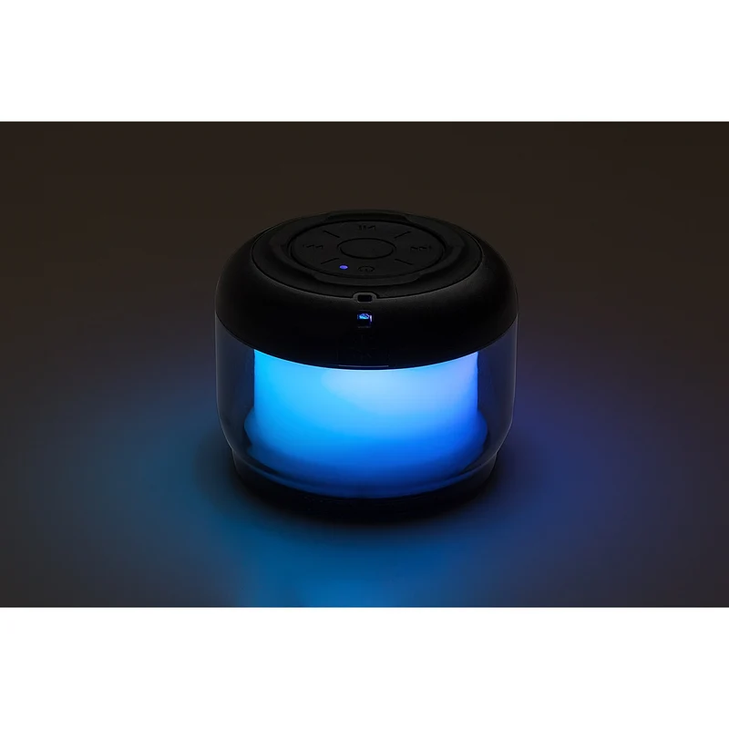 Rabalux Radelia skrivbordslampa, Bluetooth-högtalare, RGB, svart, IP20, batteri, 76110