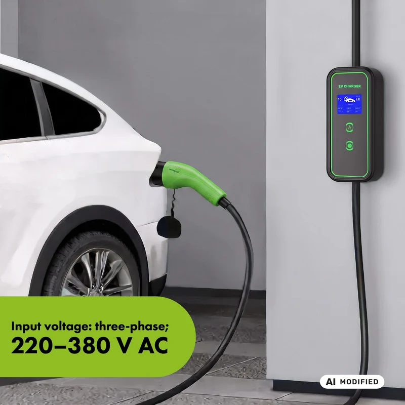 GreenBlue-laddare för EV/PHEV, bärbar, typ 2, kabellängd 6,8 m, IP65, 11 kW, 220–380 V växelström 50/60 Hz, 16 A, 3-fas, GB1100