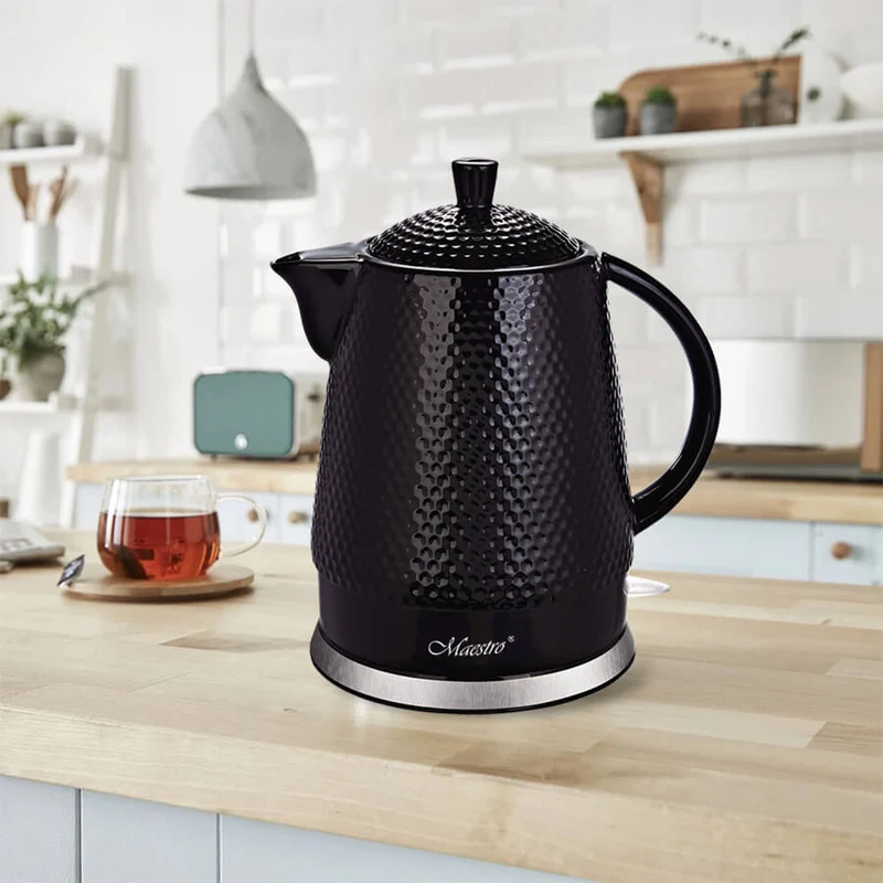Maestro keramisk vattenkokare, kapacitet 1,5 l, 1500W, svart, MR069