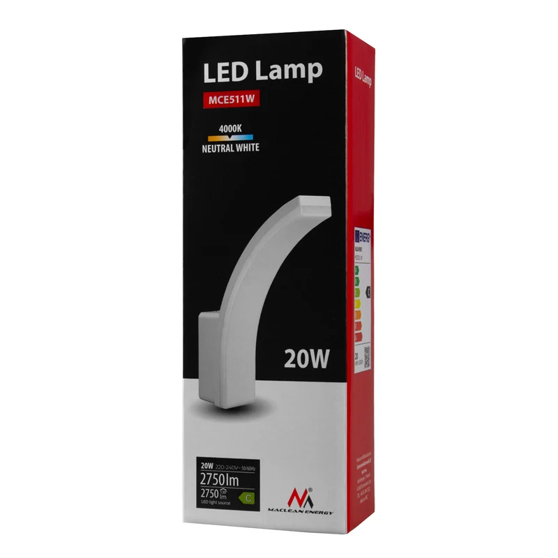 Maclean LED-lampa MCE511 W 20W 2750lm IP65 neutralvit 4000K