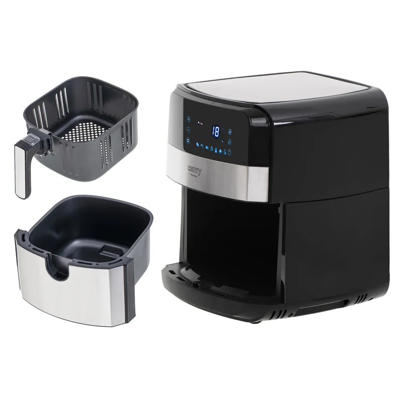 Fettfri fritös, 9 program, 5,0 L, Airfryer, Camry CR 6311 + pappersinsatser till fritösen, 16 cm, biologiskt nedbrytbara, 100 stycken