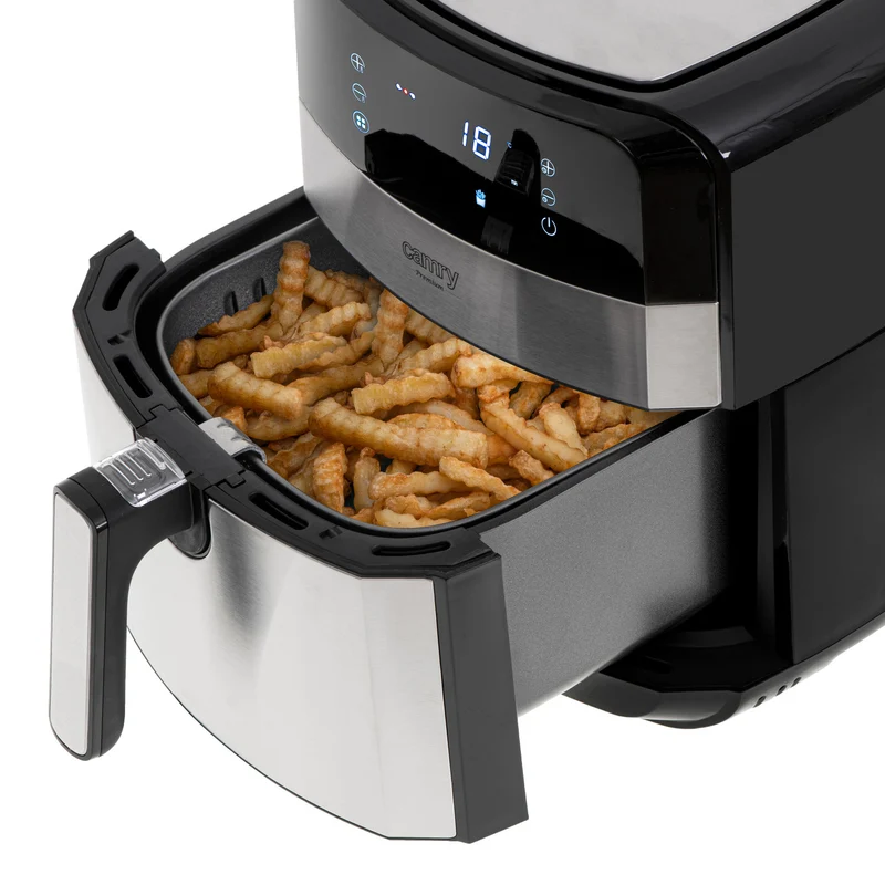 Fettfri fritös, 9 program, 5,0 L, Airfryer, Camry CR 6311 + pappersinsatser till fritösen, 16 cm, biologiskt nedbrytbara, 100 stycken