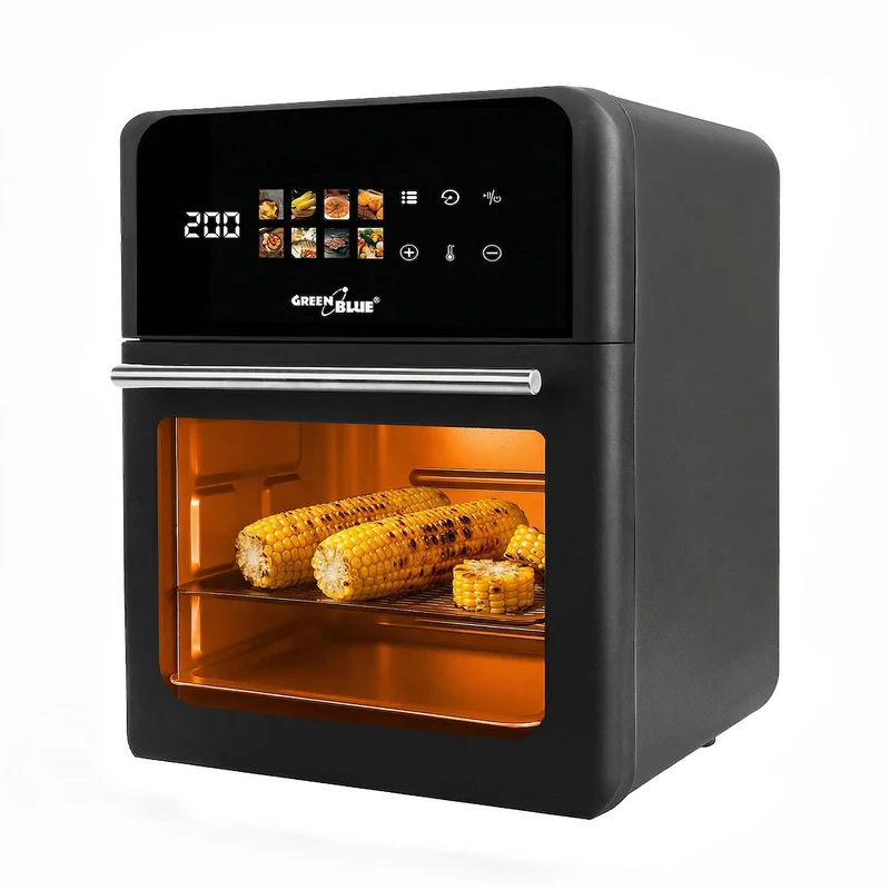 GreenBlue AIR FRYER oljefri fritös, kraftfull 1800 W, volym 10 l, 8 program, tillbehör, timer, GB950 + papperspåsar 16 cm, 100 st