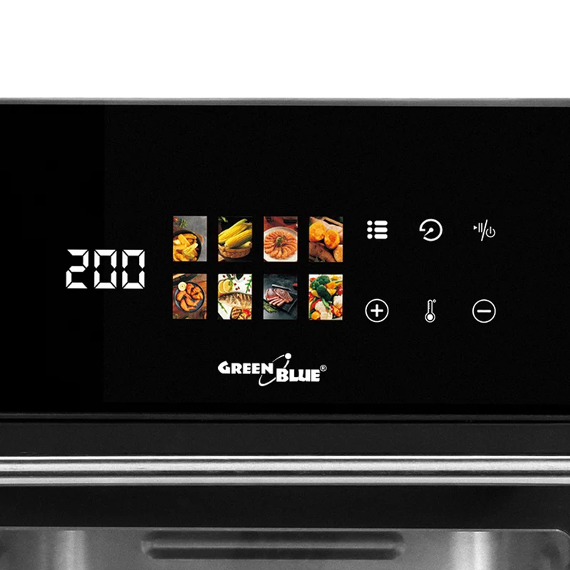 GreenBlue AIR FRYER oljefri fritös, kraftfull 1800 W, volym 10 l, 8 program, tillbehör, timer, GB950 + papperspåsar 16 cm, 100 st