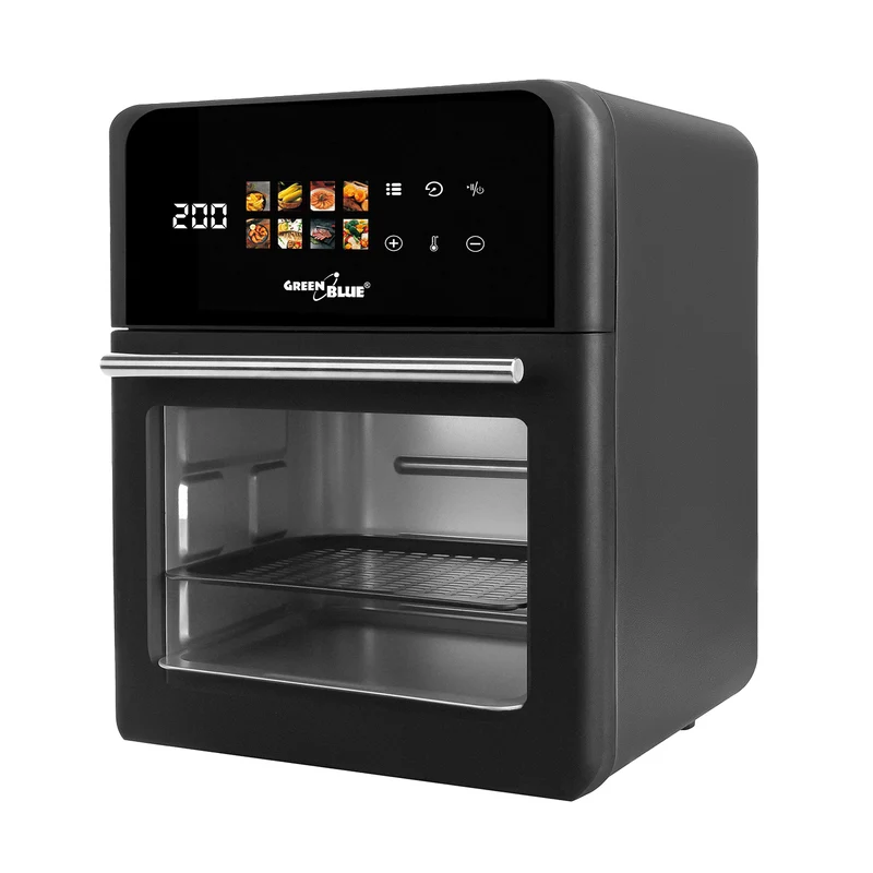 GreenBlue AIR FRYER oljefri fritös, kraftfull 1800 W, volym 10 l, 8 program, tillbehör, timer, GB950 + papperspåsar 16 cm, 100 st