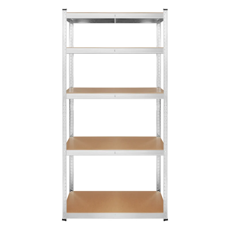 Lagerhylla i metall, 5 hyllplan, maximal belastning upp till 750 kg, 180x90x40, silverfärgad Rebel