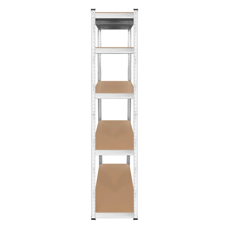 Lagerhylla i metall, 5 hyllplan, maximal belastning upp till 750 kg, 180x90x40, silverfärgad Rebel