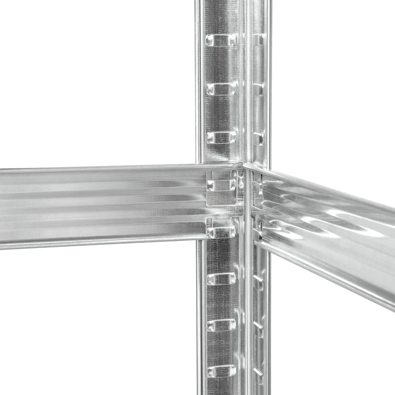 Lagerhylla i metall, 5 hyllplan, maximal belastning upp till 750 kg, 180x90x40, silverfärgad Rebel