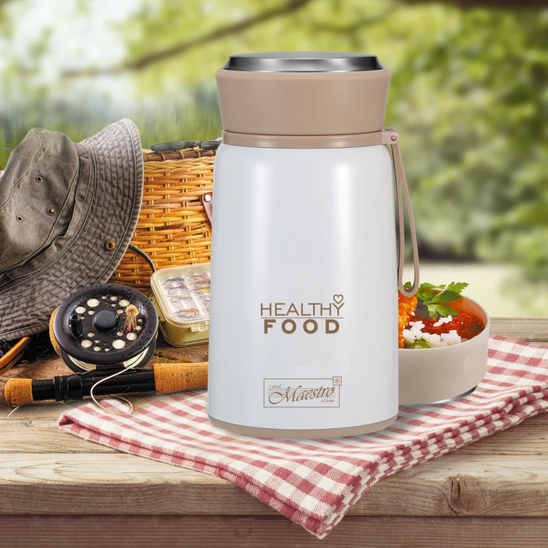 Thermos matbehållare Termisk matbehållare i rostfritt stål inkl. vikbar sked 800 ml