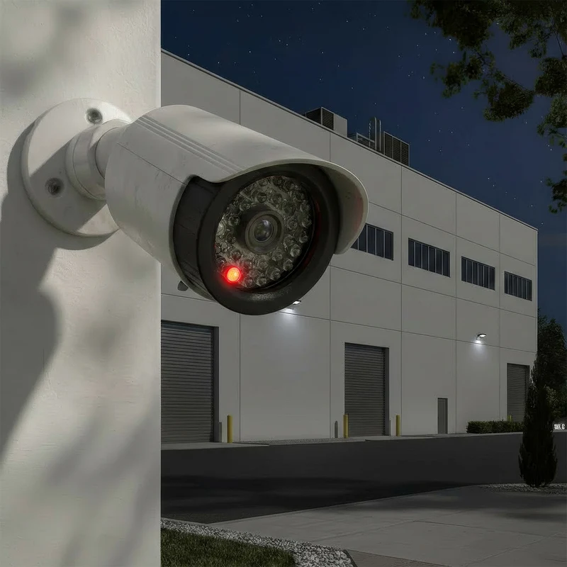 Set med två attrapper av tubkameror, IR-LED-dioder, vita, strömförsörjning 2xAA (ingår ej), ABS, IR1800 WT