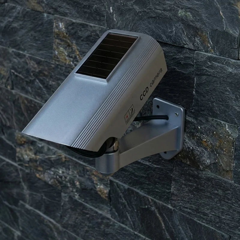SOL1200 solar dummy-kameror blinkar silverdiod