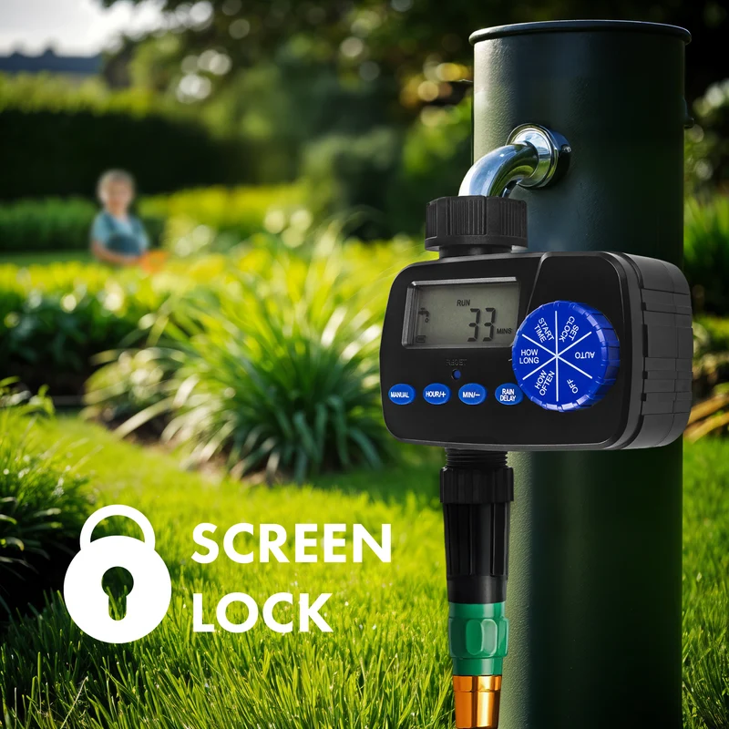 GreenBlue elektronisk bevattningskontroll, programmerare, strömförsörjning 2x1,5V AA, GB390 + 2x Varta Industrial alkaliskt AA-batteri