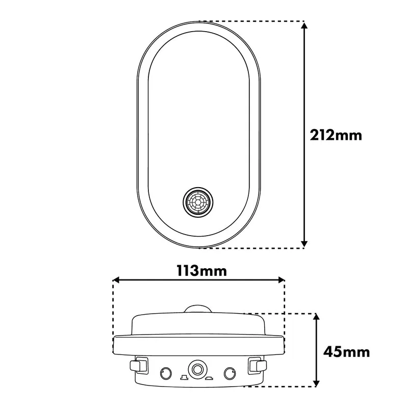 Maclean LED-lampa med rörelsesensor, PIR-sensor, vit, 10 W/15 W/18 W, IP65, justerbar färgtemperatur 3000/4000/6000 K, MCE534 W