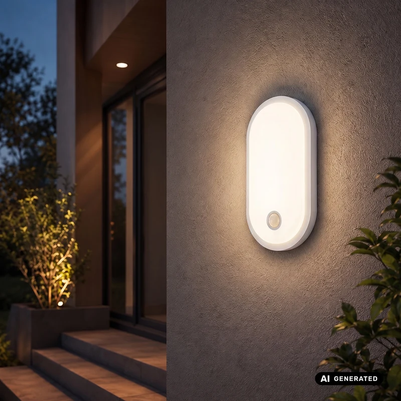 Maclean LED-lampa med rörelsesensor, PIR-sensor, vit, 10 W/15 W/18 W, IP65, justerbar färgtemperatur 3000/4000/6000 K, MCE534 W
