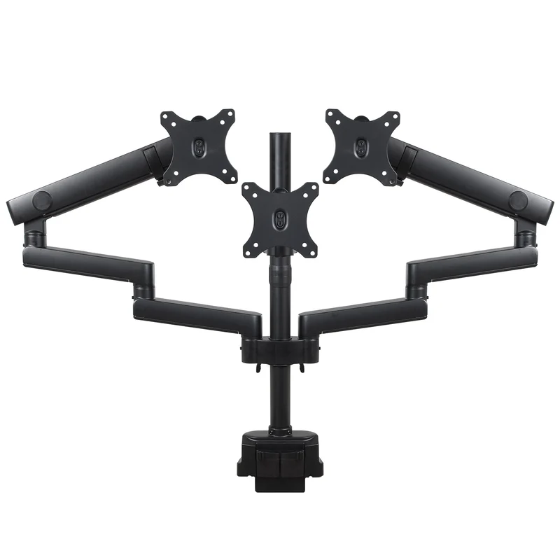 Maclean skrivbordsfäste för 3 LCD-skärmar, VESA 75x75 och 100x100, 2x USB 3.0, 17-27", 3x7kg, MC-811