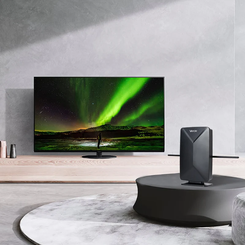 Aktiv antenn, för rummet, inomhus, utomhus, DVB-T2, markbunden 4K-TV, Vayox