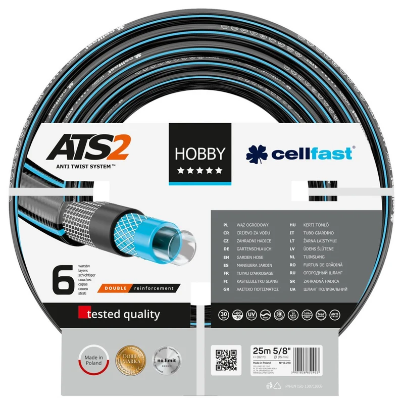Cellfast Hobby trädgårdsslang ATS2 5/8" 25m 6-skikts slang