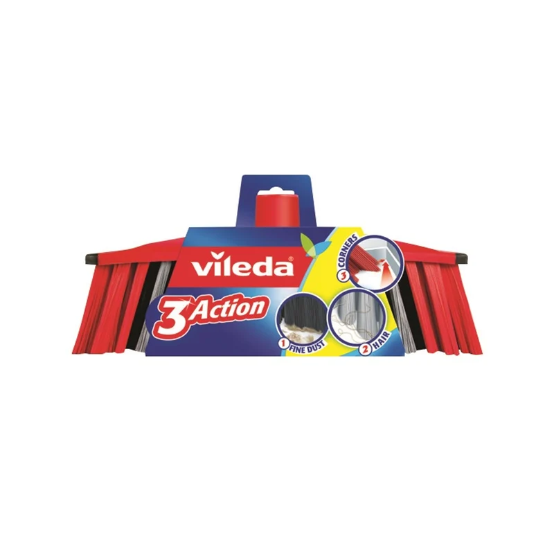 VILEDA BORSTE kvast med 3ACTION + BARROW blad för sopning