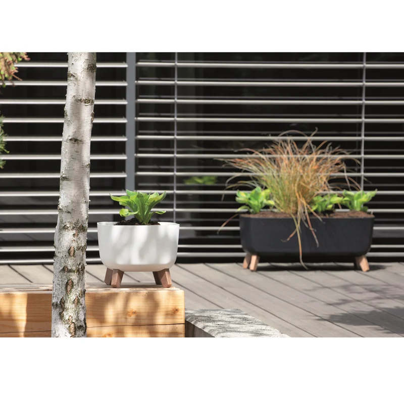 Prosperplast Gracia Square Blomkruka Med Avtagbara Ben Inkl. Insats För Inomhus- Och Utomhusbruk Square Planter Plastic UV-Beständig 39x39x27cm