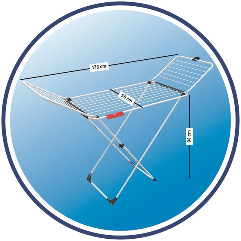 Tvättmaskin Vileda Extra, torkyta 20 m, 8 mm tjocka aluminiumsladdar, vit