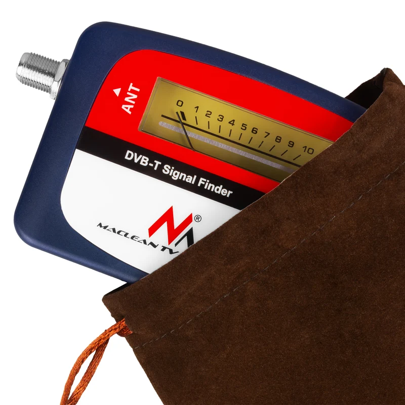 Maclean DVB-T TV-mätare, väska, kabel 25 cm F-F, MCTV-627 + 10x AA Varta Industrial-batterier