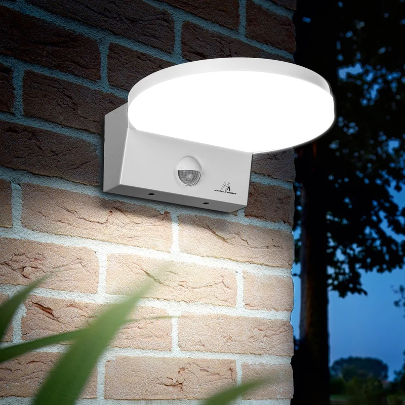 Maclean LED-lampa med rörelsesensor, PIR-sensor, vit, 15 W, IP65, 1560 lm, neutralvit färg (4000 K) MCE344 W, 2 st