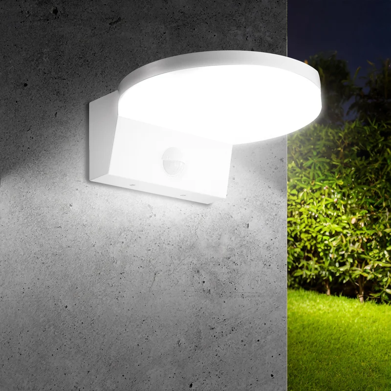 Maclean LED-lampa med rörelsesensor, PIR-sensor, vit, 15 W, IP65, 1560 lm, neutralvit färg (4000 K) MCE344 W, 2 st