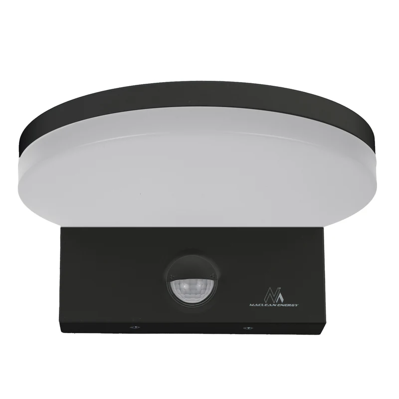 Maclean LED-lampa med rörelsesensor, PIR-sensor, svart, 15 W, IP65, 1560 lm, neutralvit färg (4000 K) MCE344 B, 2 st