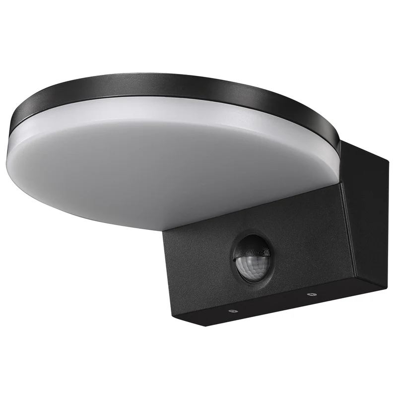 Maclean LED-lampa med rörelsesensor, PIR-sensor, svart, 15 W, IP65, 1560 lm, neutralvit färg (4000 K) MCE344 B, 2 st