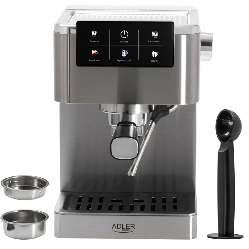 Kaffemaskin, 20 bar, Thermoblock, mjölkskummare, 5-i-1, Adler AD 4390